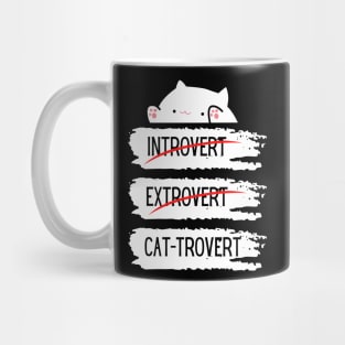 Introvert Extrovert Cat-trovert Funny Distressed Look Mug